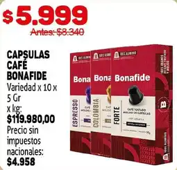 Makro Bonafide capsulas cafe oferta