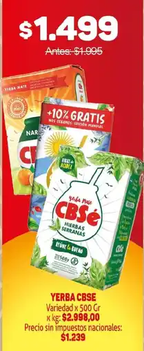 Makro Cbsé yerba mate hierbas serranas oferta