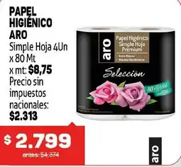 Makro Aro papel higiénico simple hoja oferta
