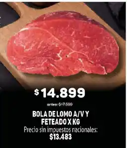 Makro Bola de lomo a/v y feteado x kg oferta