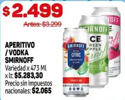 Makro Smirnoff aperitivo / vodka oferta