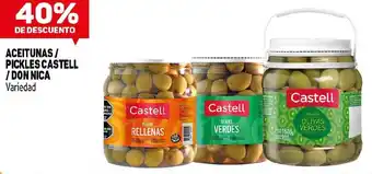 Makro Castell aceitunas / pickles castell / don nica variedad oferta