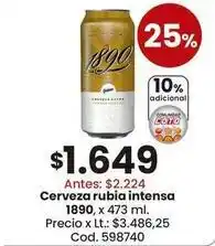 Coto 1890 - cerveza rubia intensa , x 473 ml oferta