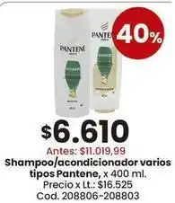 Coto Pantene - shampoo/acondicionador varios tipos oferta