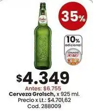 Coto Grolsch - cerveza oferta