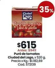 Coto Ciudad del lago - puré de tomates oferta