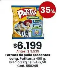 Patitas - formas de pollo crocantes