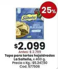 Coto La salteña - tapa para tartas hojaldradas oferta