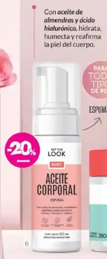 Farmacity Get the look aceite corporal espuma oferta