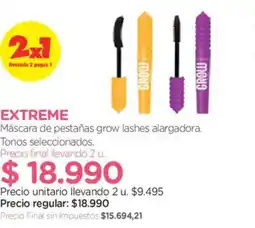 Farmacity Extreme mascara de pestañas grow lashes alargadora oferta