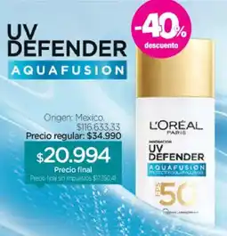 Farmacity L'oreal paris uv defender aquafusion oferta