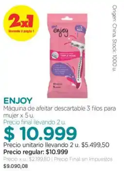 Farmacity Enjoy máquina de afeitar descartable 3 filos para mujer oferta