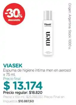 Farmacity Viasek espuma de higiene intima men oferta