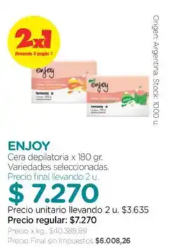 Farmacity Enjoy cera depilatoria oferta