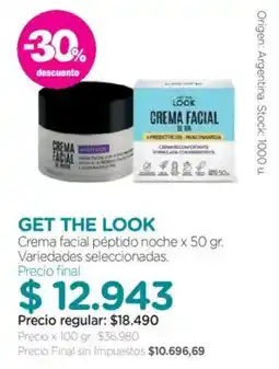 Farmacity Get the look crema facial péptido noche oferta