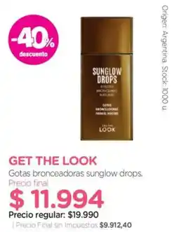 Farmacity Look gotas bronceadoras sunglow drops oferta