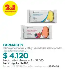 Farmacity Farmacity jabón de tocador con glicerina oferta