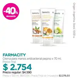 Farmacity Farmacity crema para manos antibacterial pepino oferta