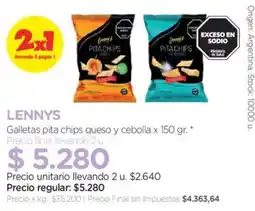 Farmacity Lennys galletas pita chips queso y cebolla oferta
