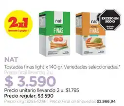 Farmacity Nat tostadas finas light oferta