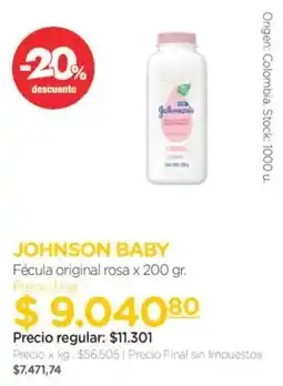 Farmacity Johnson baby fécula original rosa oferta