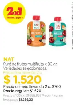 Farmacity Nat puré de frutas multifruta oferta