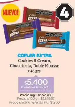 Farmacity Cofler extra cookies & cream, chocotorta, doble mousse oferta