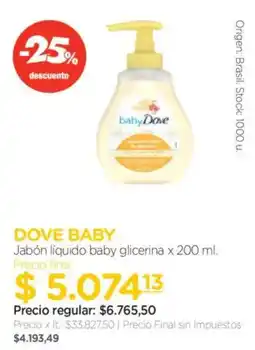 Farmacity Dove baby jabón líquido baby glicerina oferta