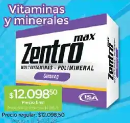 Farmacity Zentro max multivitaminas polimineral ginseng oferta