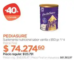 Farmacity Pediasure suplemento nutricional sabor vainilla oferta