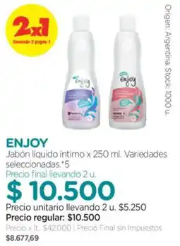 Farmacity Enjoy jabón líquido íntimo oferta