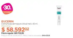 Farmacity Eucerin crema fluida dermopure clinical mat oferta