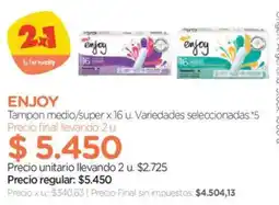Farmacity Enjoy tampon medio/super oferta