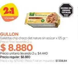 Farmacity Gullon galletitas chip choco diet nature sin azucar oferta