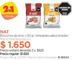 Farmacity Nat bizcochos de arroz oferta