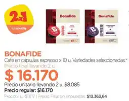 Farmacity Bonafide café en cápsulas espresso oferta