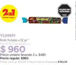 Farmacity Yummy rollo frutales oferta