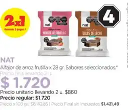 Farmacity Nat alfajor de arroz frutilla oferta