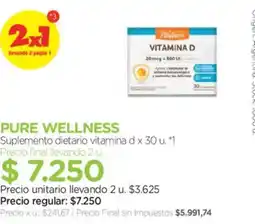 Farmacity Pure wellness suplemento dietario vitamina d oferta