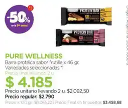 Farmacity Pure wellness barra protéica sabor frutilla oferta