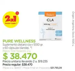 Farmacity Pure wellness suplemento dietario cla x 1000 gr oferta