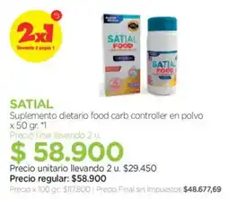 Farmacity Satial suplemento dietario food carb controller en polvo oferta