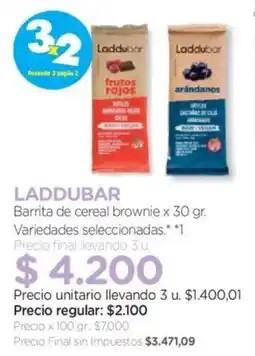 Farmacity Laddubar barrita de cereal brownie oferta