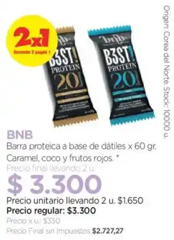 Farmacity Bnb barra proteica a base de dátiles oferta