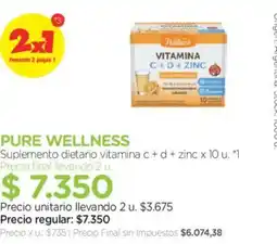 Farmacity Pure wellness suplemento dietario vitamina c + d + zinc oferta