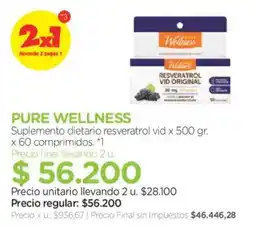 Farmacity Pure wellness suplemento dietario resveratrol vid oferta
