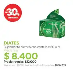 Farmacity Diates suplemento dietario con centella oferta