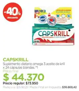 Farmacity Capskrill suplemento dietario omega 3 aceite de krill oferta