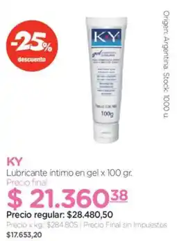 Farmacity Ky lubricante íntimo en gel oferta