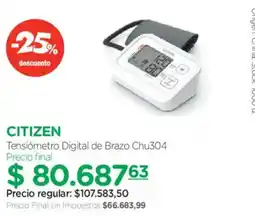 Farmacity Citizen tensiómetro digital de brazo chu304 oferta